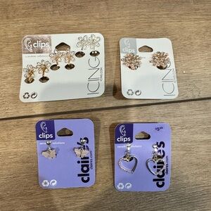 Claire’s bundle of clip on earrings